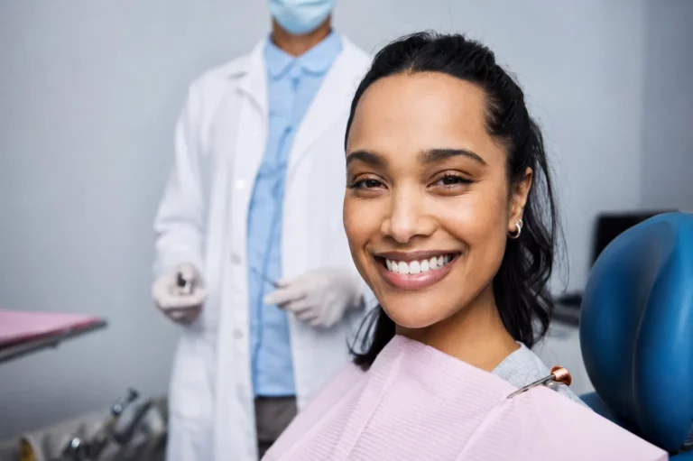 Smiling patient after a dental check up at Chesterville Dental in Bentleigh East